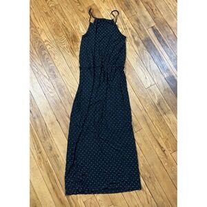 Victoria Secret Maxi‎ Dress Black White Polka Dot Sleeveless Casual